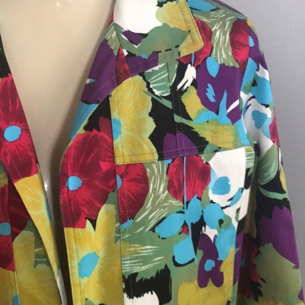 Patrick Christopher bright floral lined jacket, S - image 2